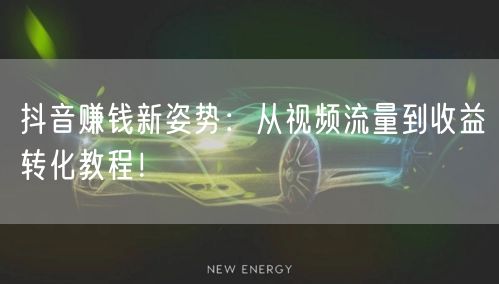 抖音赚钱新姿势：从视频流量到收益转化教程！