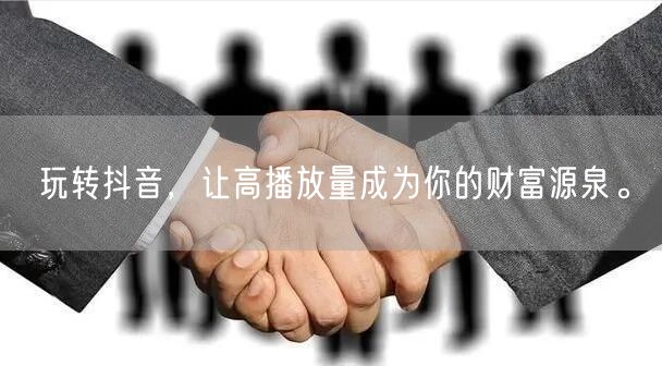 玩转抖音，让高播放量成为你的财富源泉。