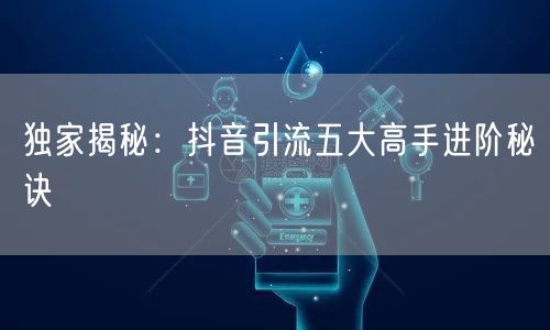 独家揭秘：抖音引流五大高手进阶秘诀