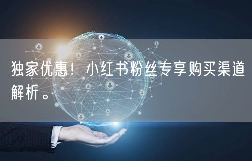 独家优惠！小红书粉丝专享购买渠道解析。
