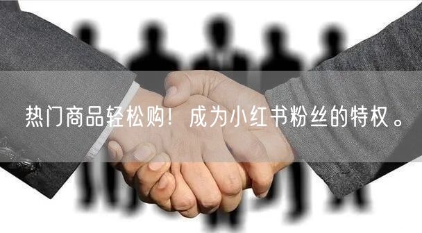 热门商品轻松购！成为小红书粉丝的特权。