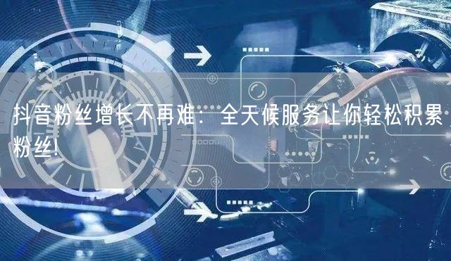 抖音粉丝增长不再难：全天候服务让你轻松积累粉丝!