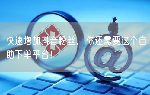快速增加抖音粉丝，你还需要这个自助下单平台！